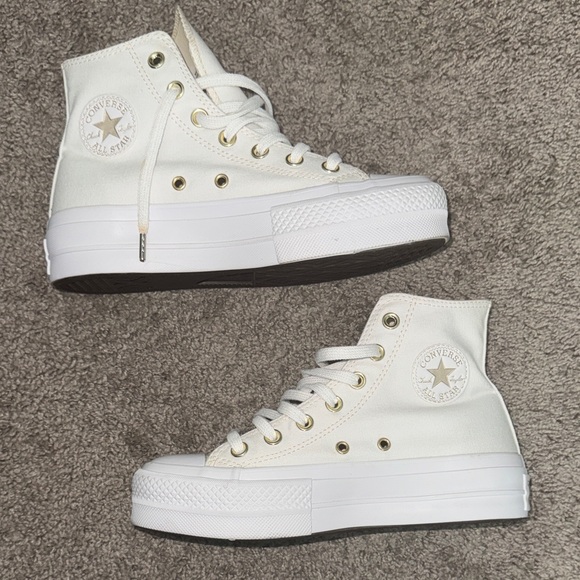 Converse Cream High-Top Sneakers - Picture 3 of 8